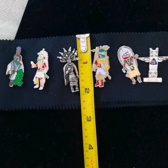 Kachina Lapel Tie Pins Set Of 6 - Picture 7 of 7